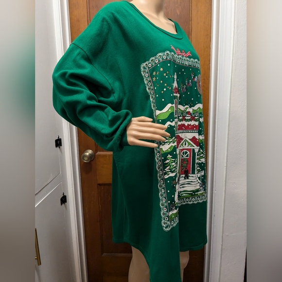 Christmas Nightgown Green Vintage - Picture 9 of 11